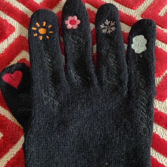 Moschino Lambswool Angora Stretch Embroidered Gloves Never Used Made in Italy - Picture 4 of 16